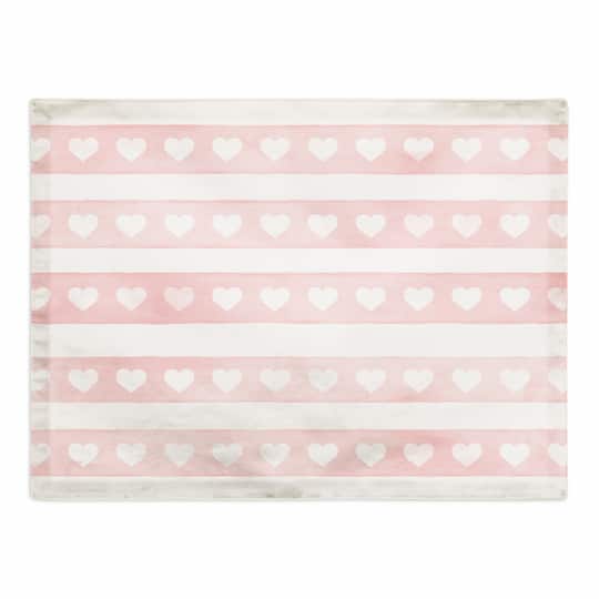 Watercolor Stripe Heart Pattern Placemat